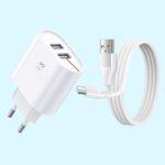 M2 tec 2.4A double usb Adapter with usb type-C cable - Image 3