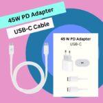 45W PD Adapter with USB C to USB C Cable