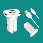 BOROFONE DOUBLE PORT IN CAR CHARGER SET (TYPE C) - Image 2